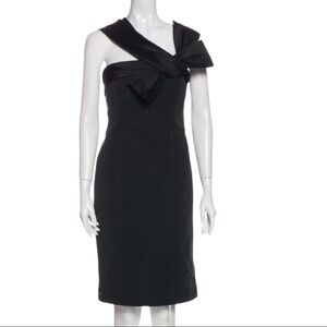 NWT Carolina Herrera black satin bow off shoulder